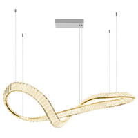 GLOBO LED-Pendelleuchte NEIL 67339-72G klar gold Edelstahl Metall B/H/L: ca. 33x120x110 cm 1.0 Brennstellen NEIL - gold/klar (110,00/33,00/120,00cm) - GLOBO