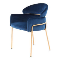 Stuhl Corey 100 blau Microfaser B/H/T: ca. 58x79x57 cm Corey 100 - gold/blau (58,00/79,00/57,00cm) - 360 Living
