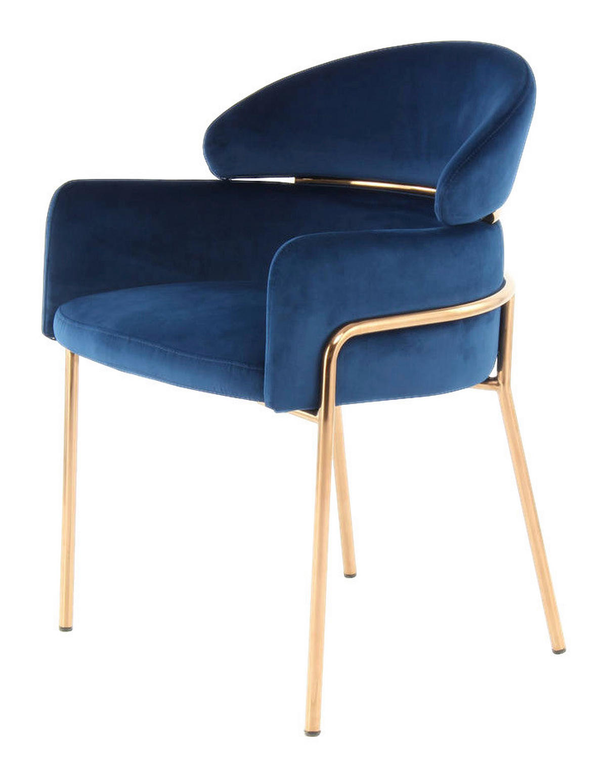 Stuhl Corey 100 blau Microfaser B/H/T: ca. 58x79x57 cm Corey 100 - gold/blau (58,00/79,00/57,00cm) - 360 Living