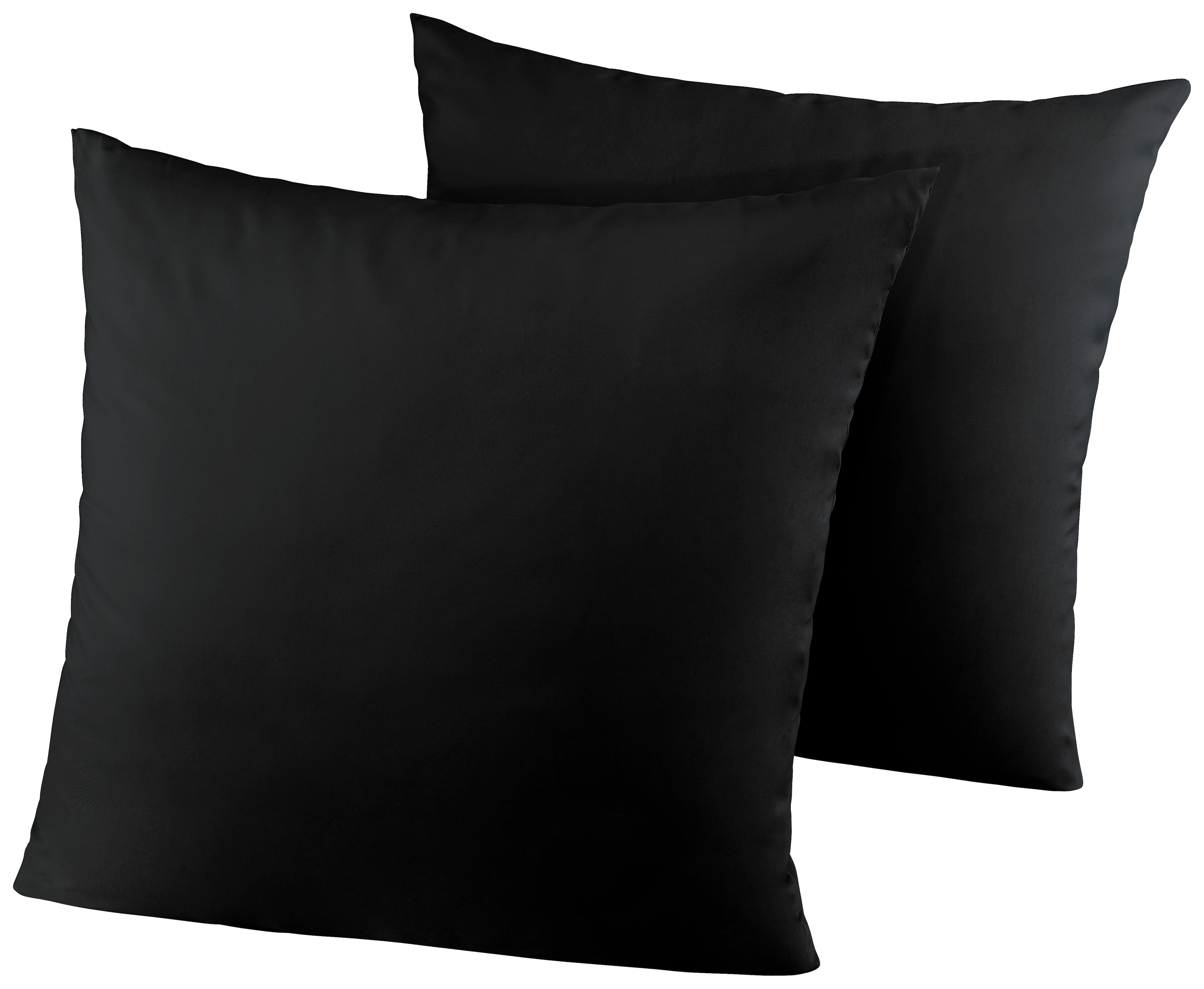 Kissenhülle Microfaser Kissenbezug_2erPack Microf.40x40 - schwarz (40,00/40,00cm)