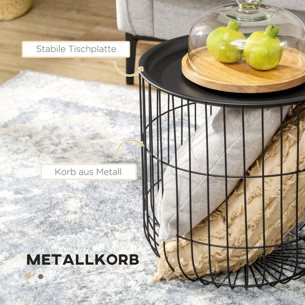 HOMCOM Beistelltisch schwarz Polypropyle... HOMCOM Beistelltisch schwarz Polypropyle...