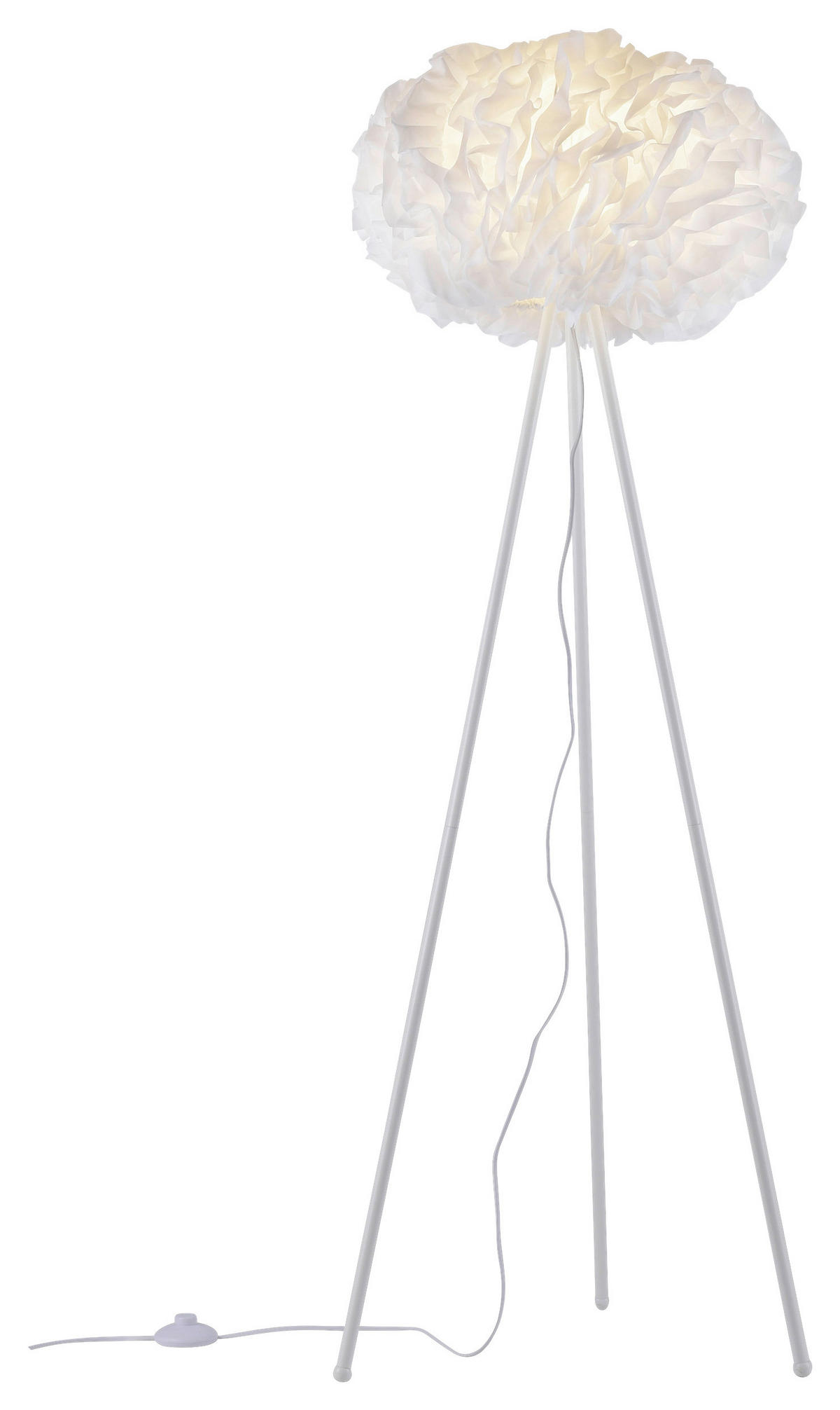 Just Light Smarte Stehleuchte PN11212-16 Naomi weiß Eisen Kunststoff Stoff H/D: ca. 140x47 cm E27 1 Brennstellen Naomi - weiß (47,00/140,00cm) - Just Light
