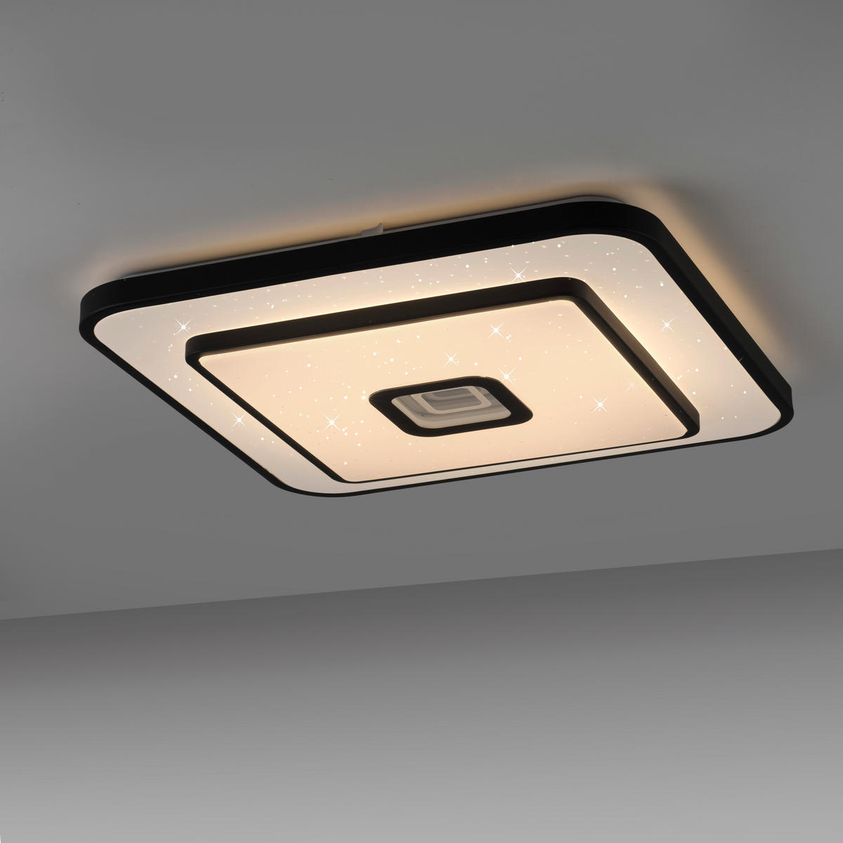 Just Light LED-Deckenleuchte schwarz B/H/L: ca. 48x7,5x48 cm LED-Deckenleuchte_Turanus - schwarz (48,00/48,00/7,50cm) - Just Light