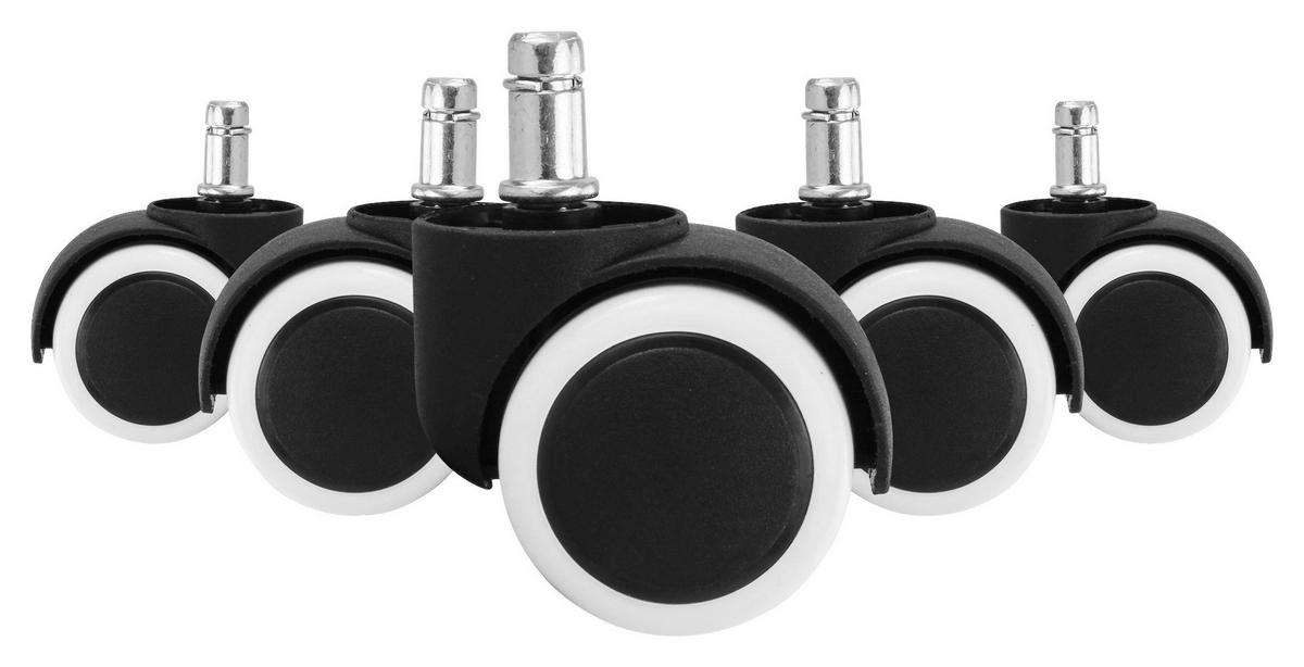 Hartbodenrollen schwarz Kunststoff B/H/T: ca. 5x5x5 cm Hartbodenrollen - schwarz (5,00/5,00/5,00cm) - Amstyle