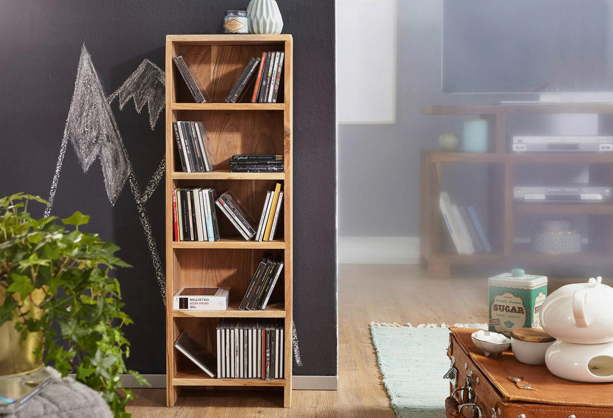 CD Regal natur B/H/T: ca. 30x90x17 cm CD Regal - natur (30,00/90,00/17,00cm) - Wohnling