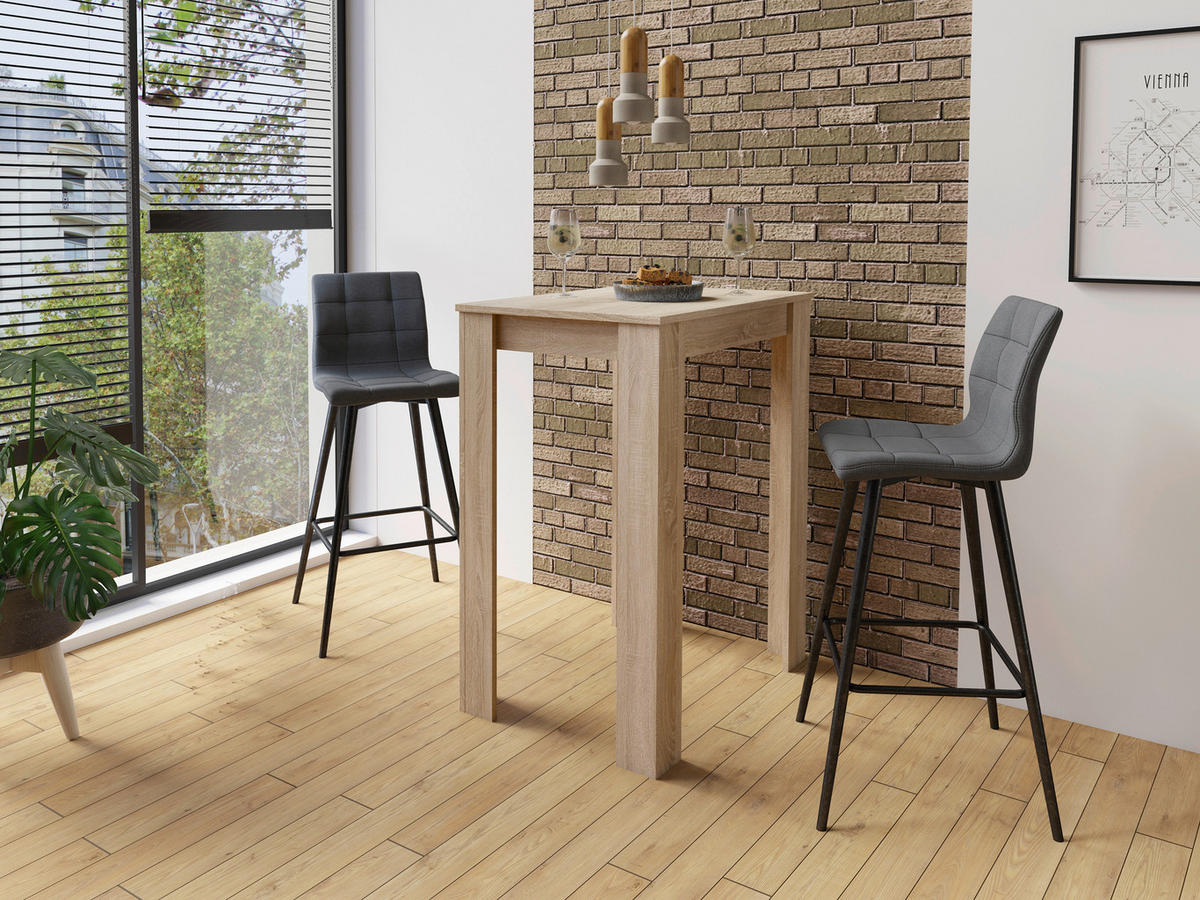 Barhocker SIMONE  2er-Set anthrazit schwarz Webstoff Metall B/H/T: ca. 42x103x51 cm SIMONE  2er-Set - schwarz/anthrazit (42,00/103,00/51,00cm) - byLIVING