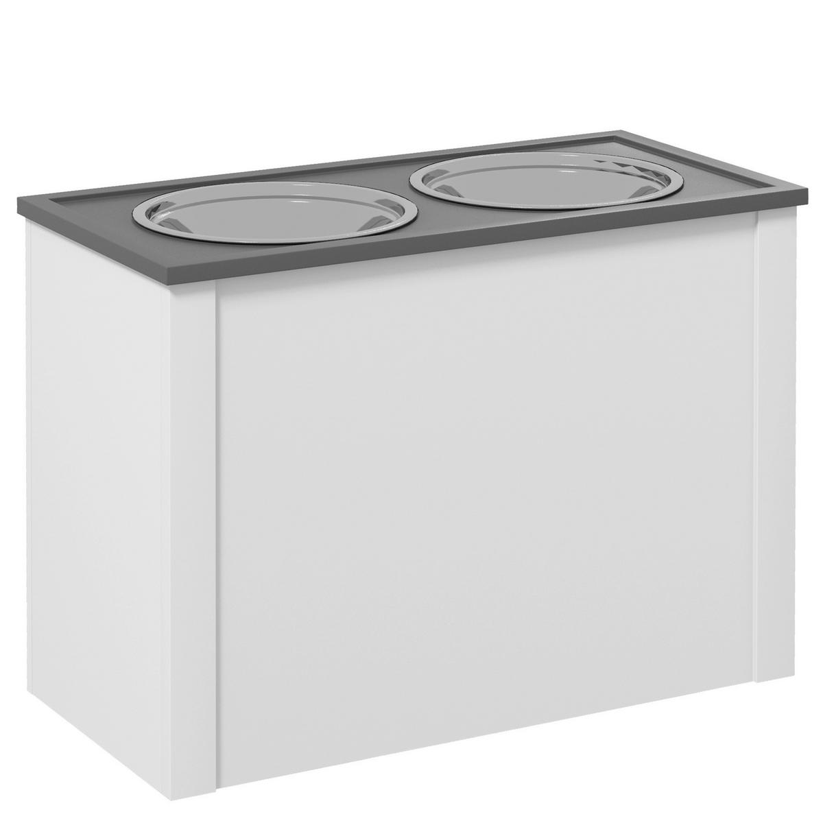 PawHut Futterstation weiß MDF B/H/L: ca. 30x42x60 cm Futterstation - weiß (60,00/30,00/42,00cm) - PawHut