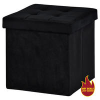 POCOline Sitzhocker schwarz B/H/L: ca. 38x38x38 cm Sitzhocker_Samt - schwarz (38,00/38,00/38,00cm) - POCOline