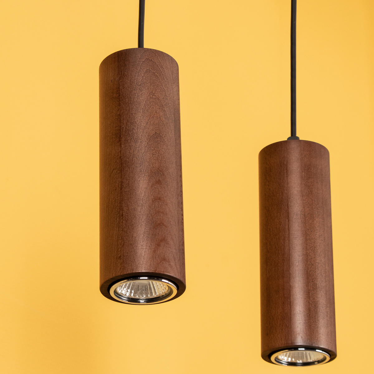 SPOT Light Pendelleuchte Pipe 1559404 schwarz dunkelbraun Metall Holz B/H/T: ca. 76x110x5 cm GU10 4 Brennstellen Pipe - dunkelbraun/schwarz (76,00/110,00/5,00cm) - SPOT Light