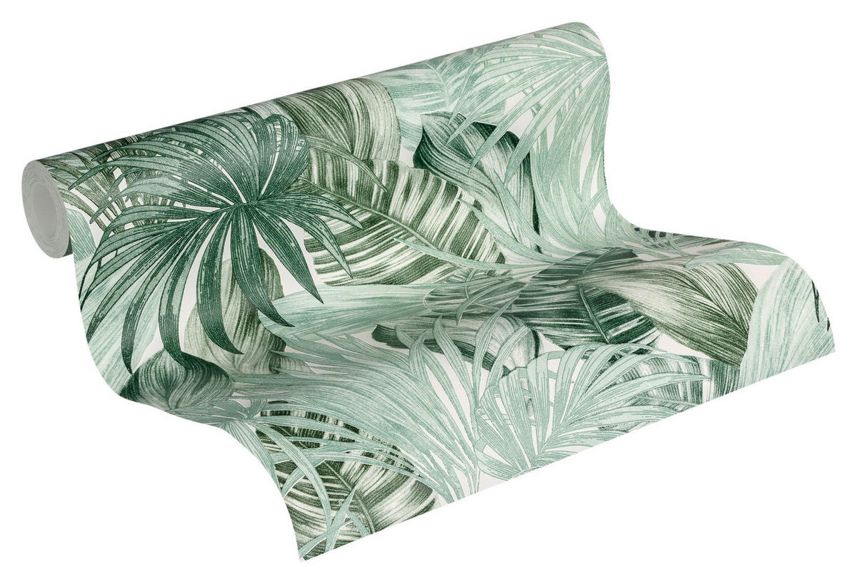 A.S.Creation Vliestapete Greenery Palmen grün B/L: ca. 53x1005 cm Greenery - grün (53,00/1005,00cm) - A.S.Creation