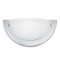 Brilliant Wandleuchte Miramar 90196/15 Chrom weiß Metall Glas B/H/T: ca. 28,5x14x7,8 cm E14 1 Brennstellen Miramar - weiß/Chrom (28,50/14,00/7,80cm) - Brilliant