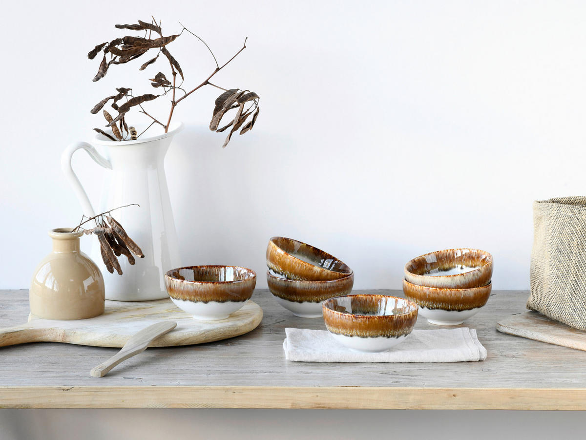 CreaTable Dipschalen-Set Cascade braun Steinzeug Cascade - braun - CreaTable