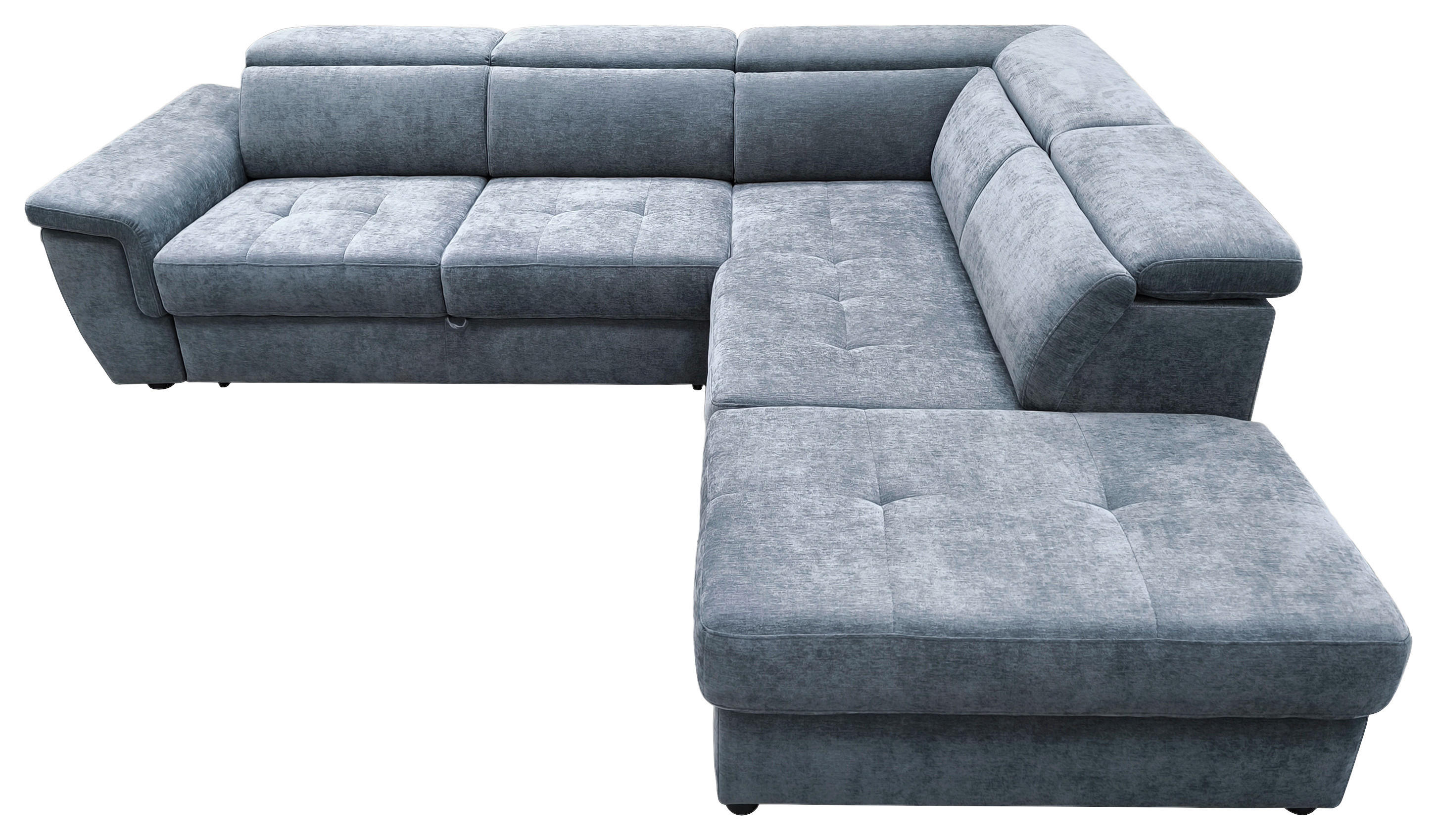 Thumbnail - Ecksofa mit Bettfunktion und Bettkasten blaugrau Flachgewebe B/H/T: ca. 267x75x238 cm