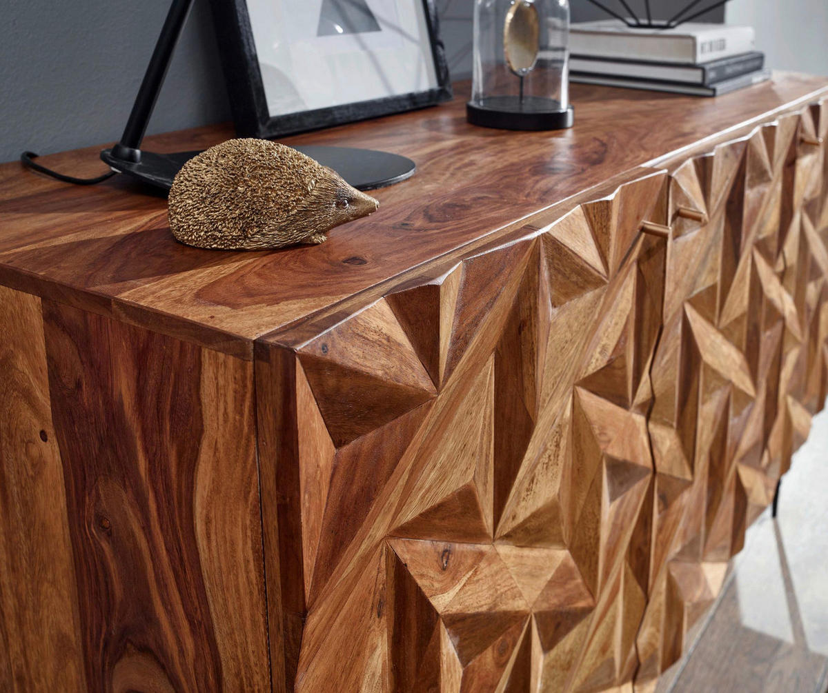 Sideboard rosenholz Nachbildung B/H/T: ca. 144x72x47 cm Sideboard - rosenholz (144,00/72,00/47,00cm) - Wohnling
