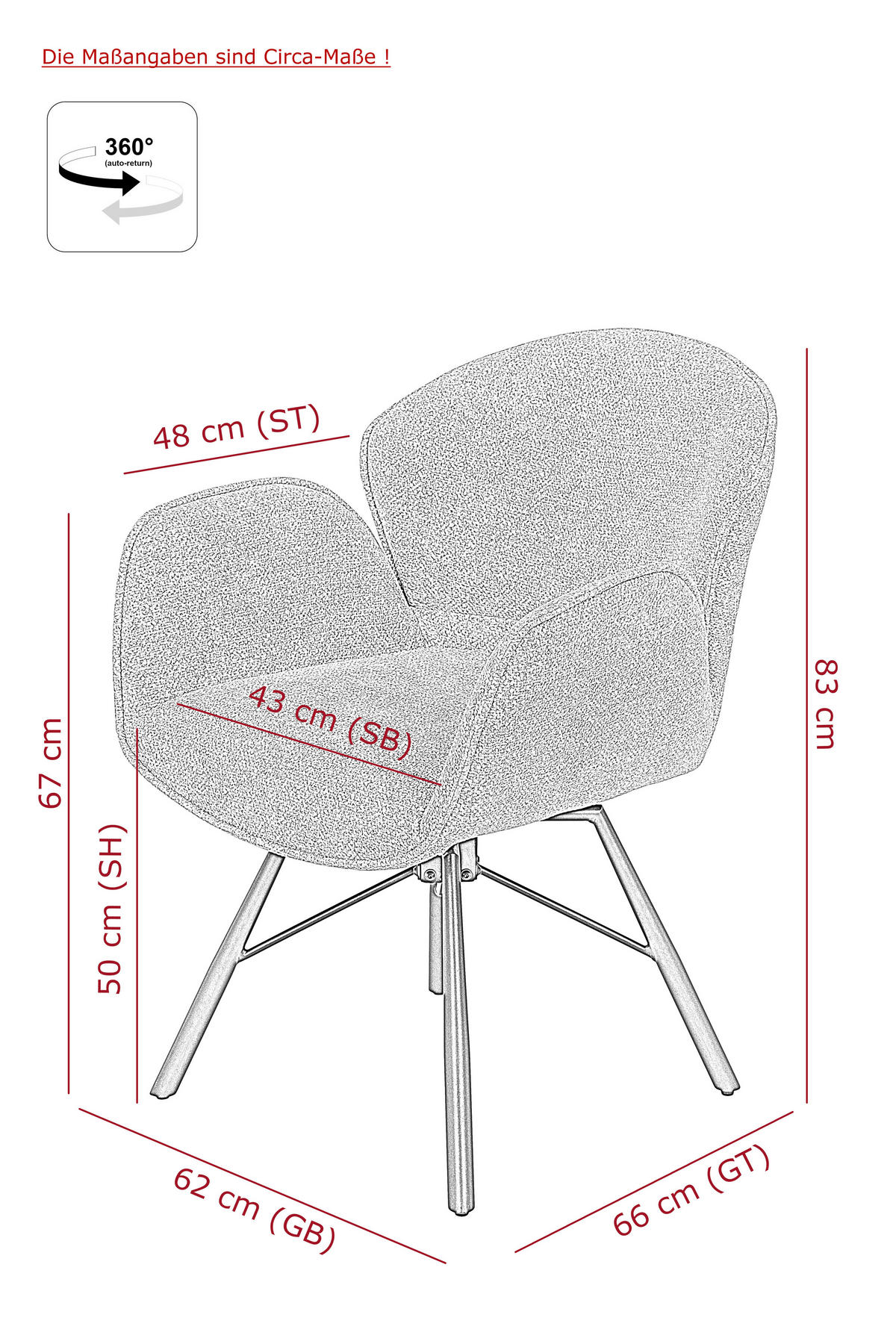 Sessel Bristol, 2er-Set anthrazit Metall Microfaser B/H/T: ca. 62x83x66 cm Bristol, 2er-Set - anthrazit (62,00/83,00/66,00cm) - Hela