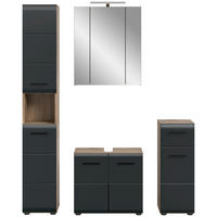 Badezimmer-Set Ice Nox Oak Nachbildung schwarz matt B/H/T: ca. 150x185x46 cm Ice - schwarz (150,00/185,00/46,00cm) - xonox.home