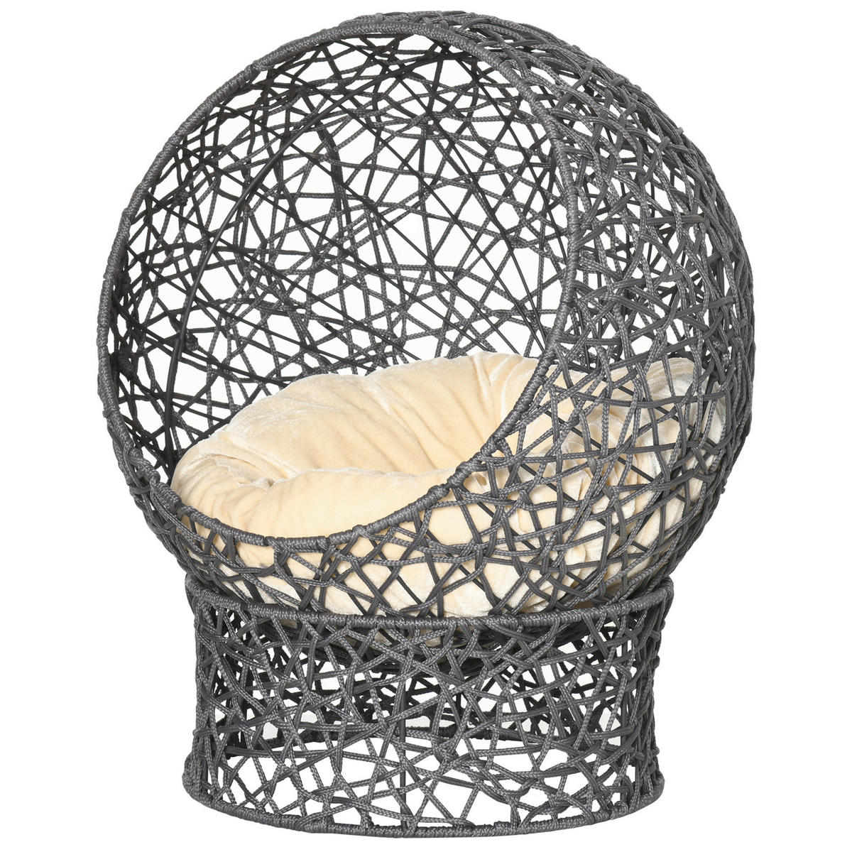 PawHut Katzenkorb cremeweiß Baumwolle B/H/L: ca. 50x60x50 cm Katzenkorb - cremeweiß/violett (50,00/50,00/60,00cm) - PawHut