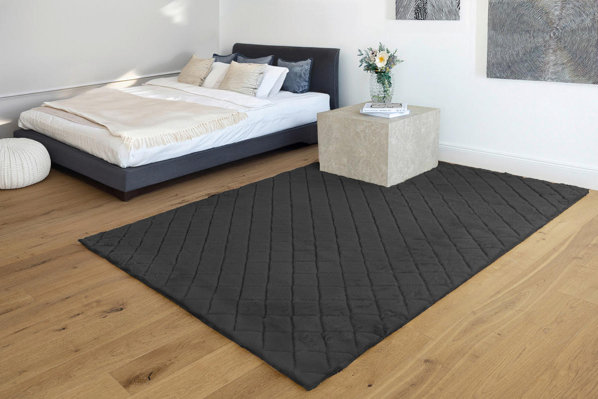 Padiro Hochflorteppich Imala 125 schwarz B/H/L: ca. 80x3x150 cm Imala 125 - schwarz (150,00/80,00/3,00cm) - Padiro