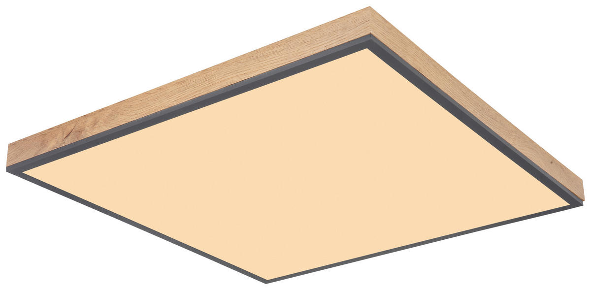 GLOBO LED-Deckenleuchte Graphit Aluminium MDF Acryl B/H/L: ca. 59x6,5x59 cm 1 Brennstellen DORO - Graphit (59,00/59,00/6,50cm) - GLOBO