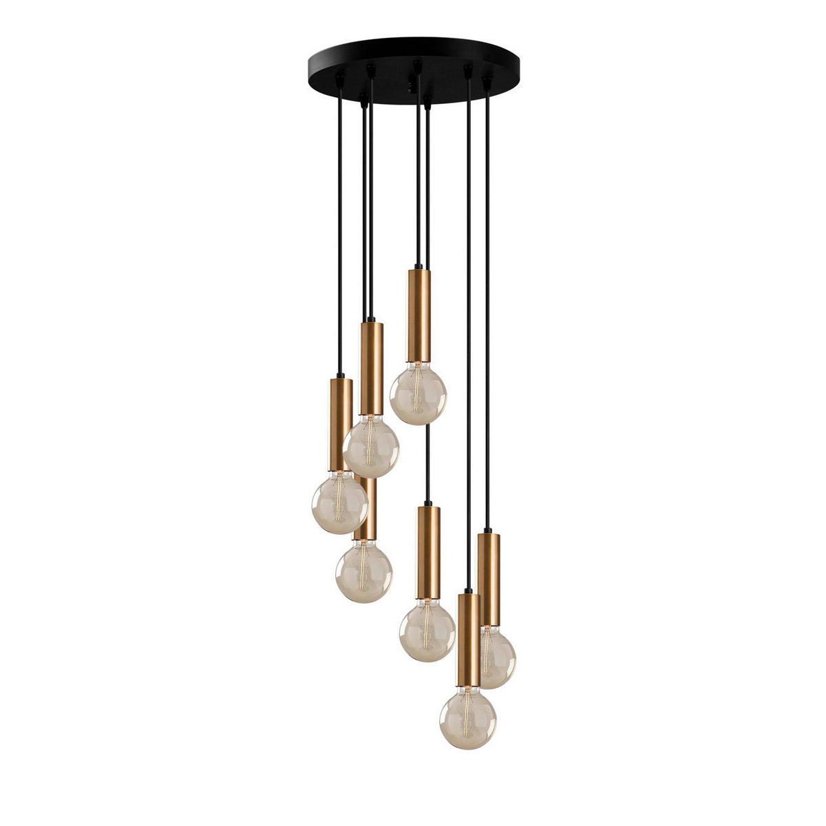 Opviq Pendelleuchte Tempo bronze Metall B/H/T/L/D: ca. 40x136x40x40x40 cm E27 7 Brennstellen Tempo - bronze (40,00/40,00/136,00cm) - Opviq