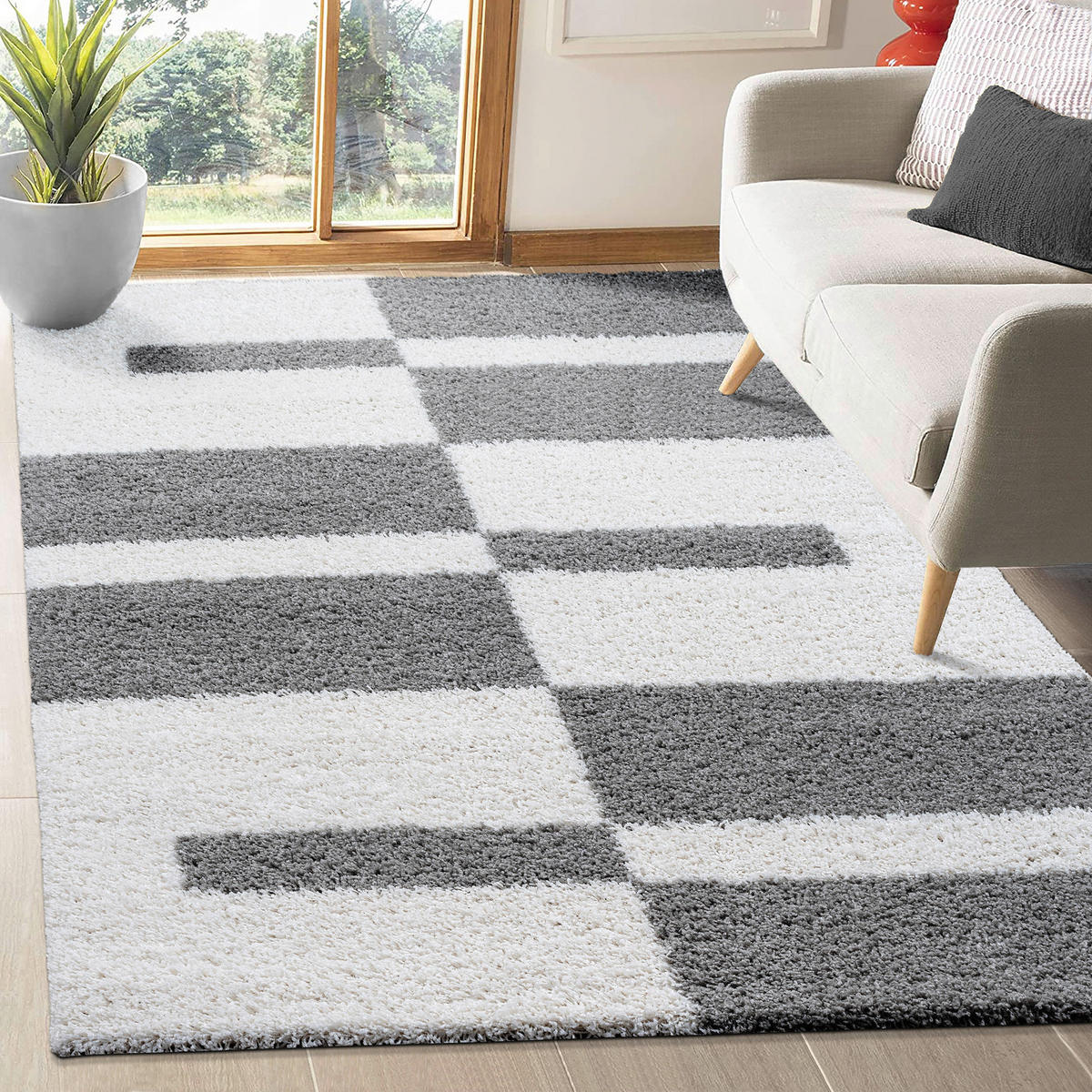 Sanat Hochflorteppich MILANO hellgrau B/L: ca. 160x230 cm MILANO - hellgrau (160,00/230,00cm) - Sanat