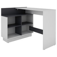 Eckschreibtisch BERNI weiß Graphit B/H/T: ca. 102x77,5x80 cm BERNI - weiß/Graphit (102,00/77,50/80,00cm) - byLIVING