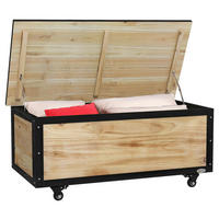 Outsunny Aufbewahrungsbox natur Polypropylen B/H/L: ca. 50x100x43 cm Aufbewahrungstruhe - natur (43,00/50,00/100,00cm) - Outsunny