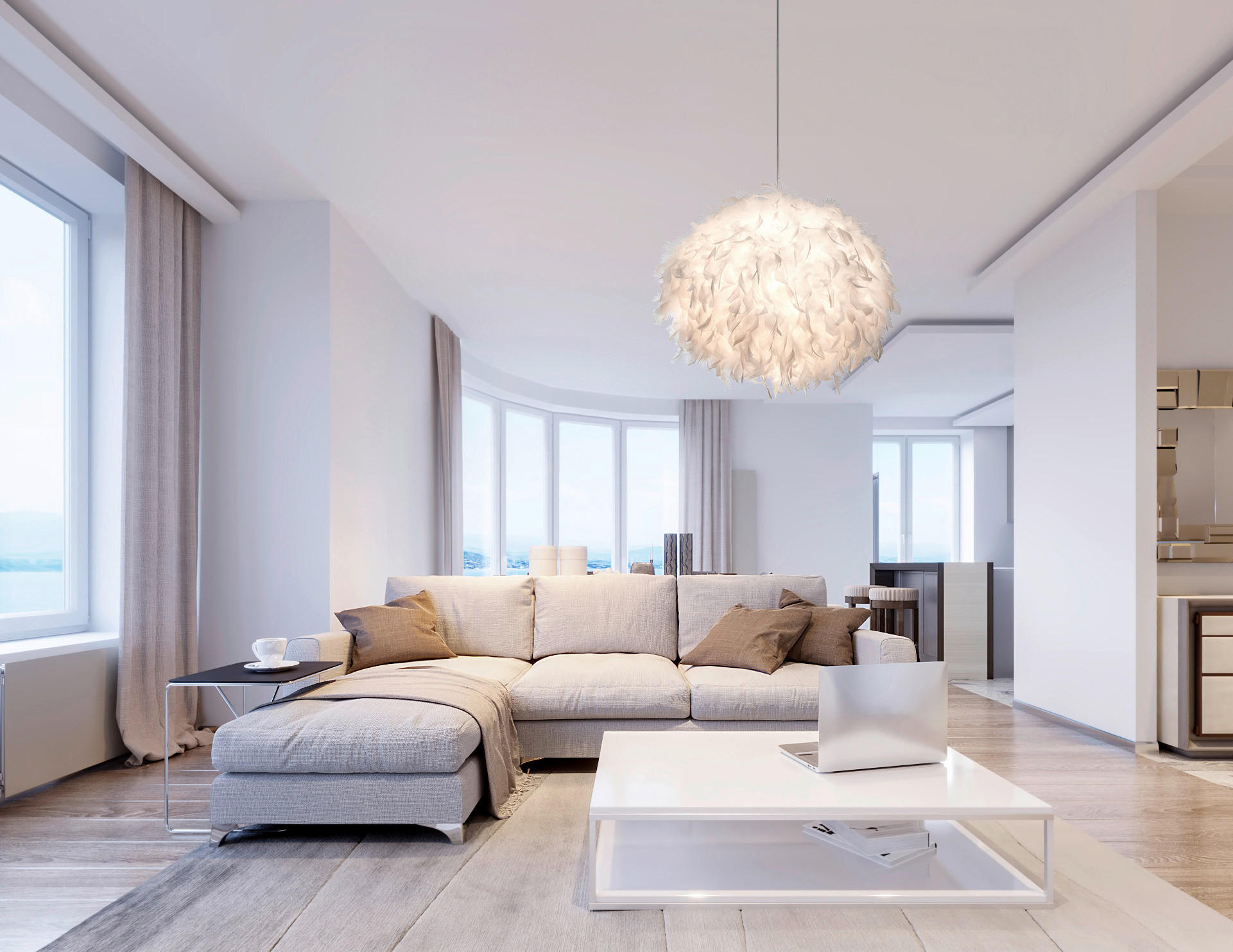 Nowa Pendelleuchte 30120107 weiß Metall Polyester H/D: ca. 150x40 cm E27 1 Brennstellen DUCKY - weiß (40,00/150,00cm) - Nowa