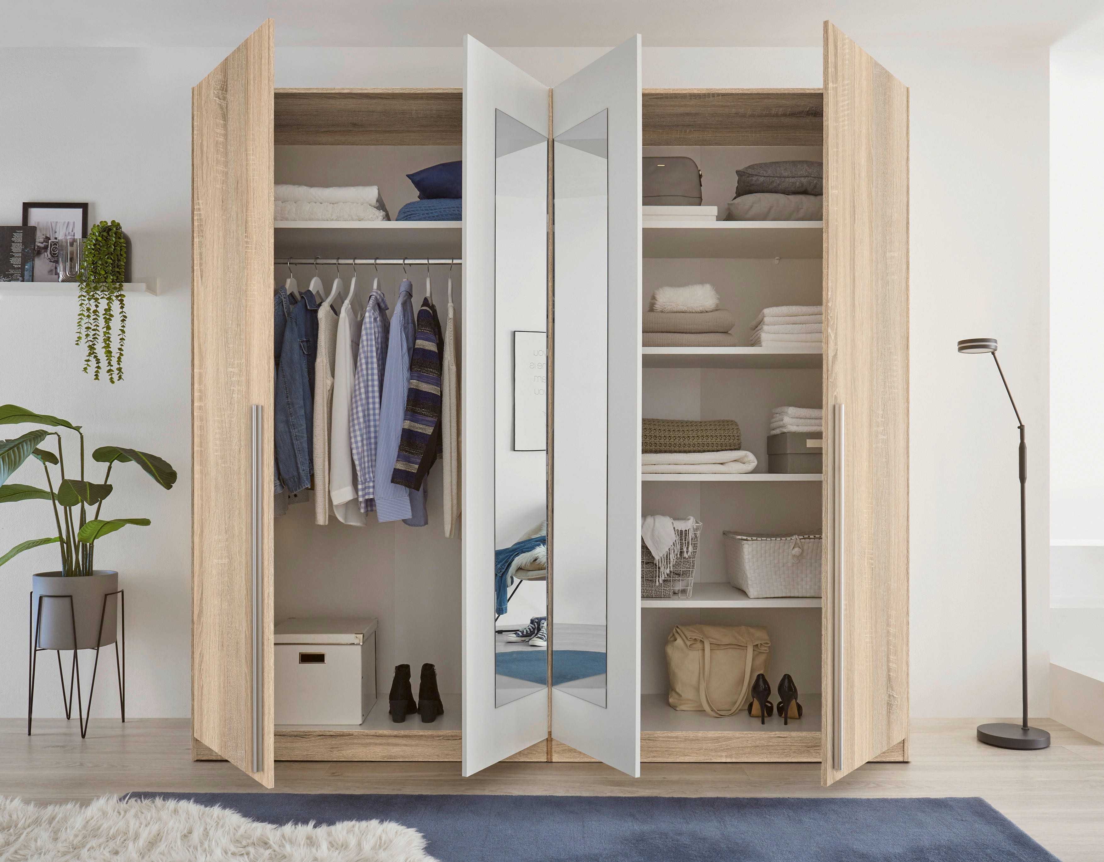 Kleiderschrank Cano Eiche San-Remo Nachbildung B/H/T: ca. 228x213x62 cm Cano - Eiche (228,00/213,00/62,00cm)
