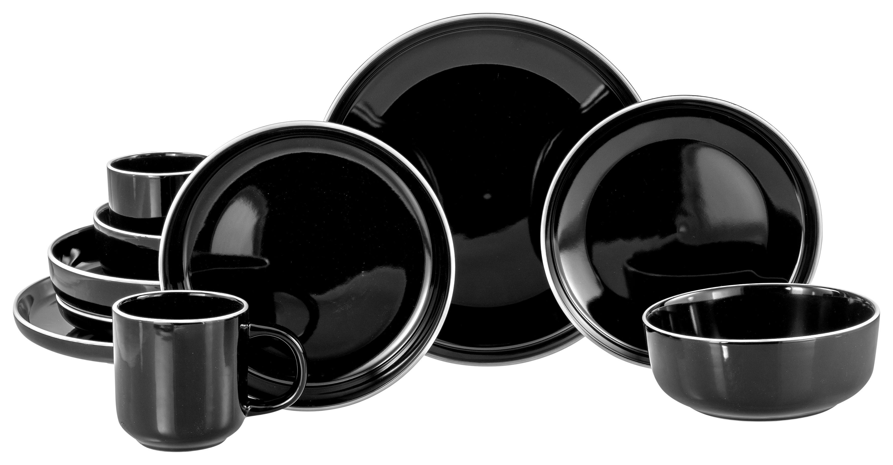 CreaTable Kombiservice Nordic Gourmet schwarz Steinzeug 10 tlg. Nordic Gourmet - schwarz - CreaTable
