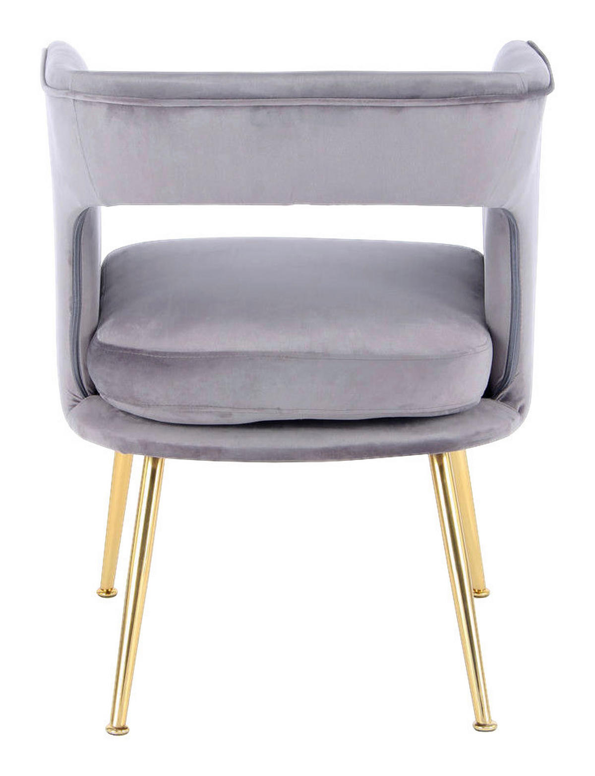 Stuhl Jolene 100 grau Microfaser Samt B/H/T: ca. 60x77x63 cm Jolene 100 - gold/grau (60,00/77,00/63,00cm) - 360 Living