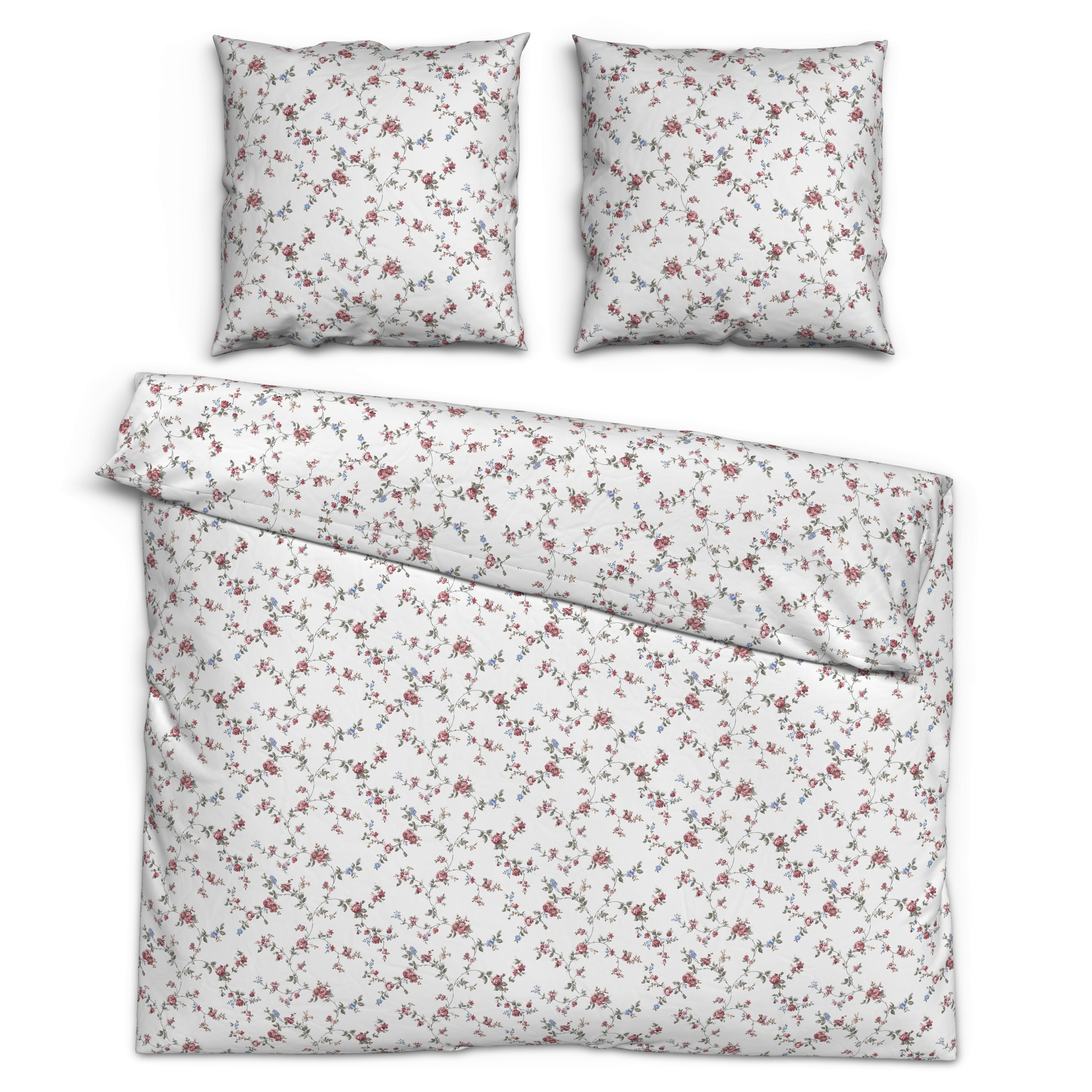 Baumwoll Bettwäsche Florina Renforce Florina - weiß/rot (200,00/200,00cm)