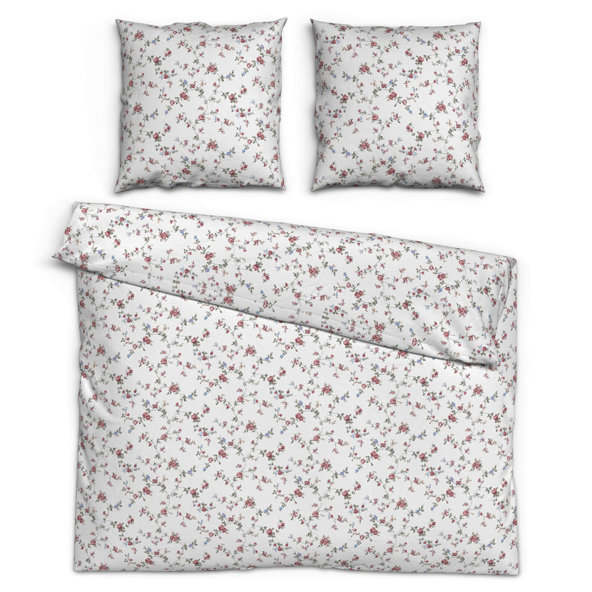 Baumwoll Bettwäsche Florina Renforce Florina - weiß/rot (200,00/200,00cm)