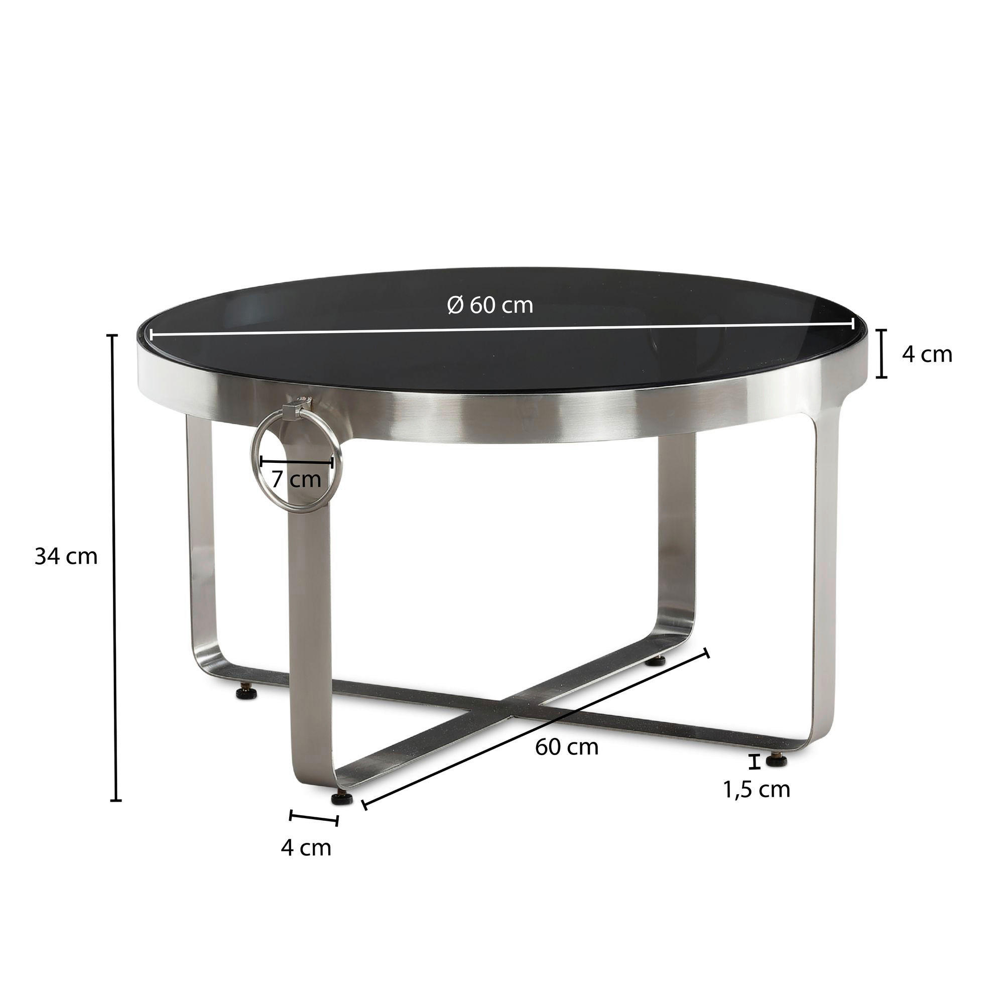 Couchtisch schwarz B/H/T: ca. 60x34x60 cm Couchtisch - schwarz (60,00/34,00/60,00cm) - Wohnling