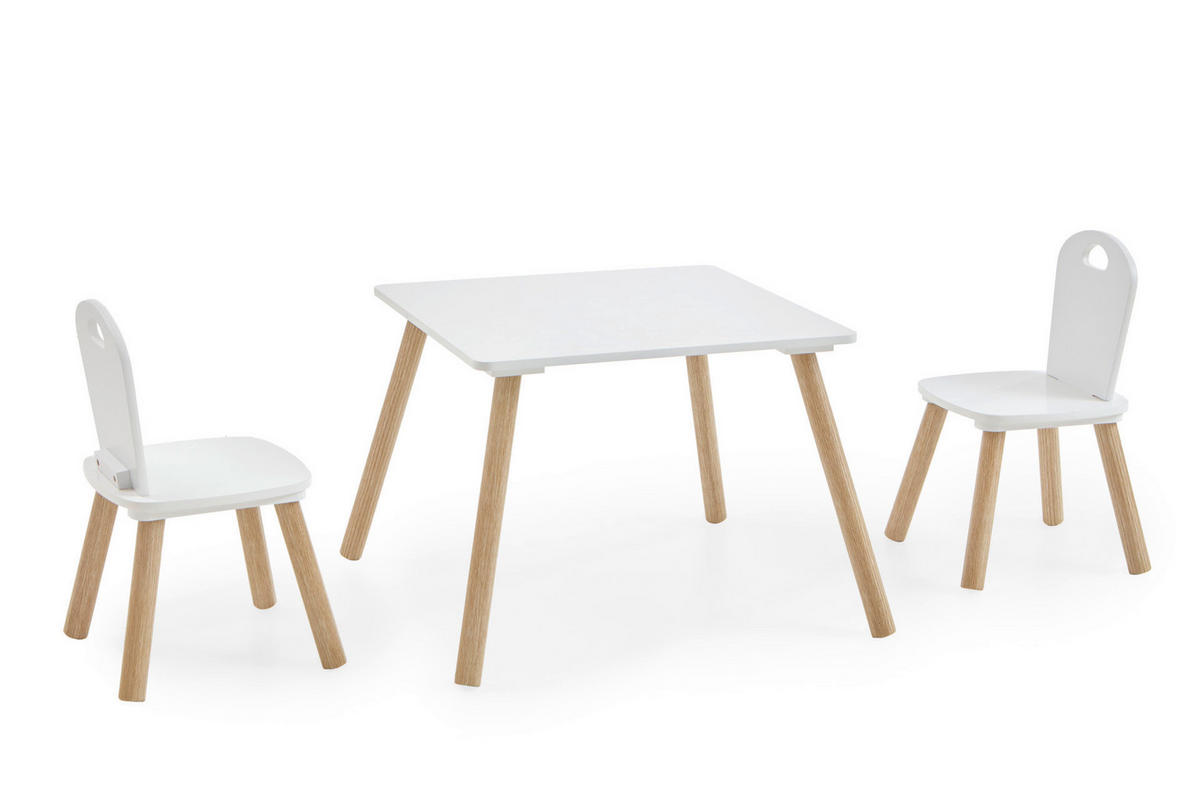 Kindermöbel-Set 3er Set Pinie Nachbildung weiß B/H/T: ca. 55x43x55 cm 3er Set - weiß (55,00/43,00/55,00cm) - xonox.home