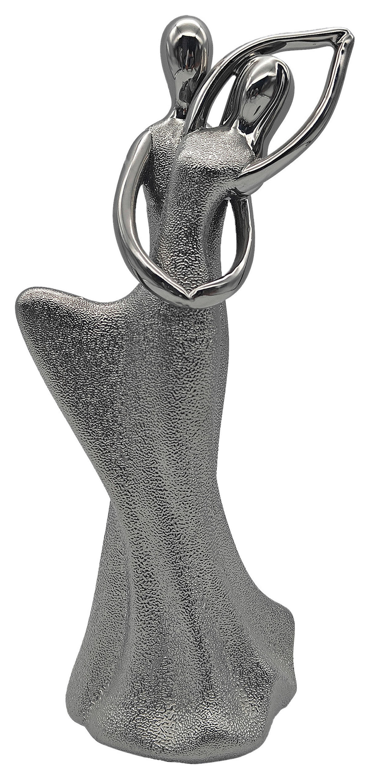 POCOline Deko-Figur silber Porzellan B/H/L: ca. 10,7x24,6x8,3 cm Deko-Tanzpärchen - silber (8,30/10,70/24,60cm) - POCOline