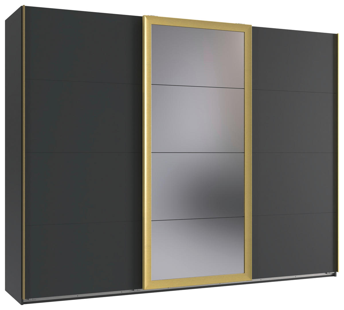 Schwebetürenschrank Katar Graphit B/H/T: ca. 270x208x64 cm Katar - gold/Graphit (270,00/208,00/64,00cm)