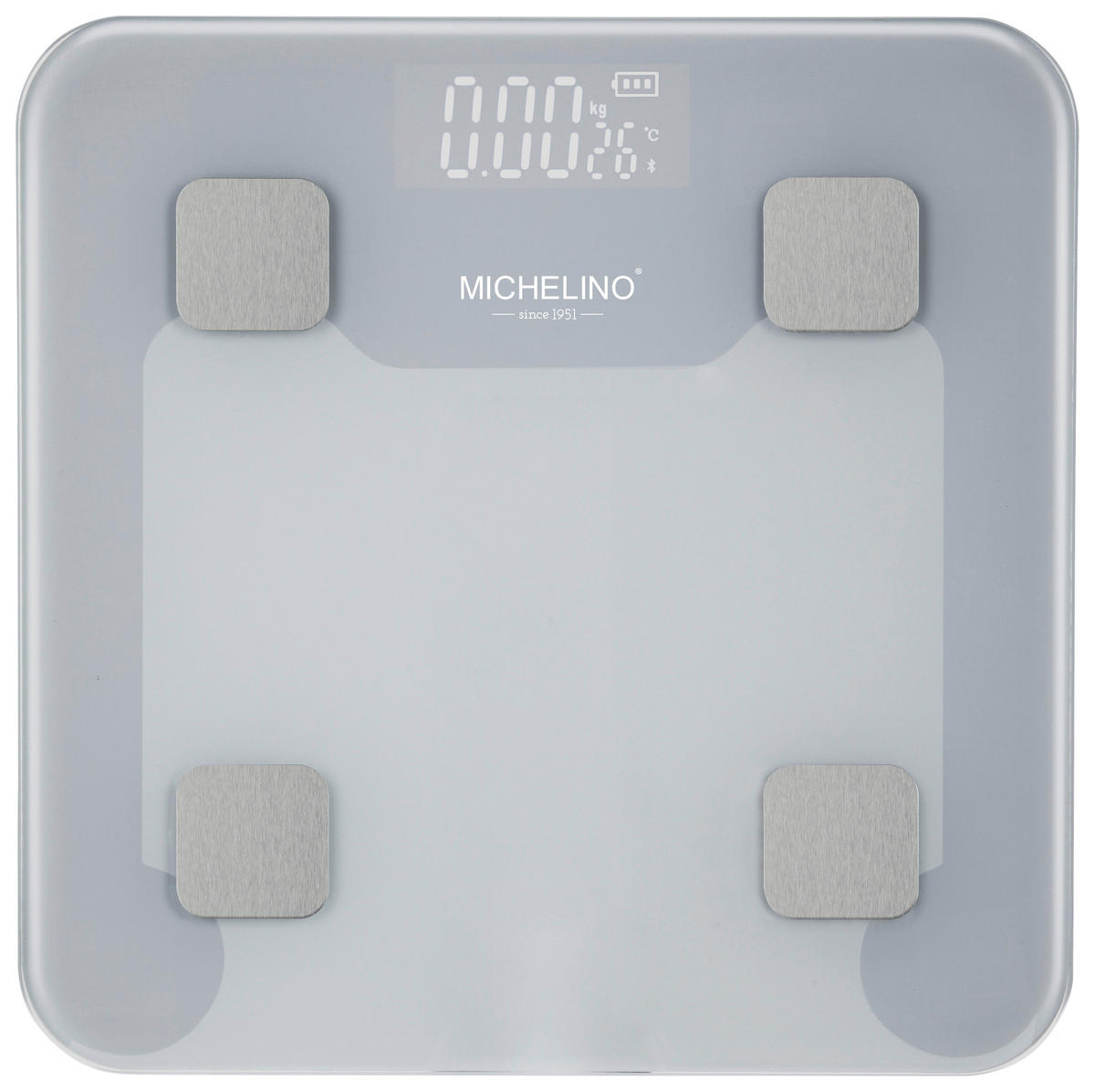 MICHELINO Personenwaage grau Glas B/L: ca. 30x30 cm Personenwaage_Digital - grau (30,00/30,00cm) - MICHELINO