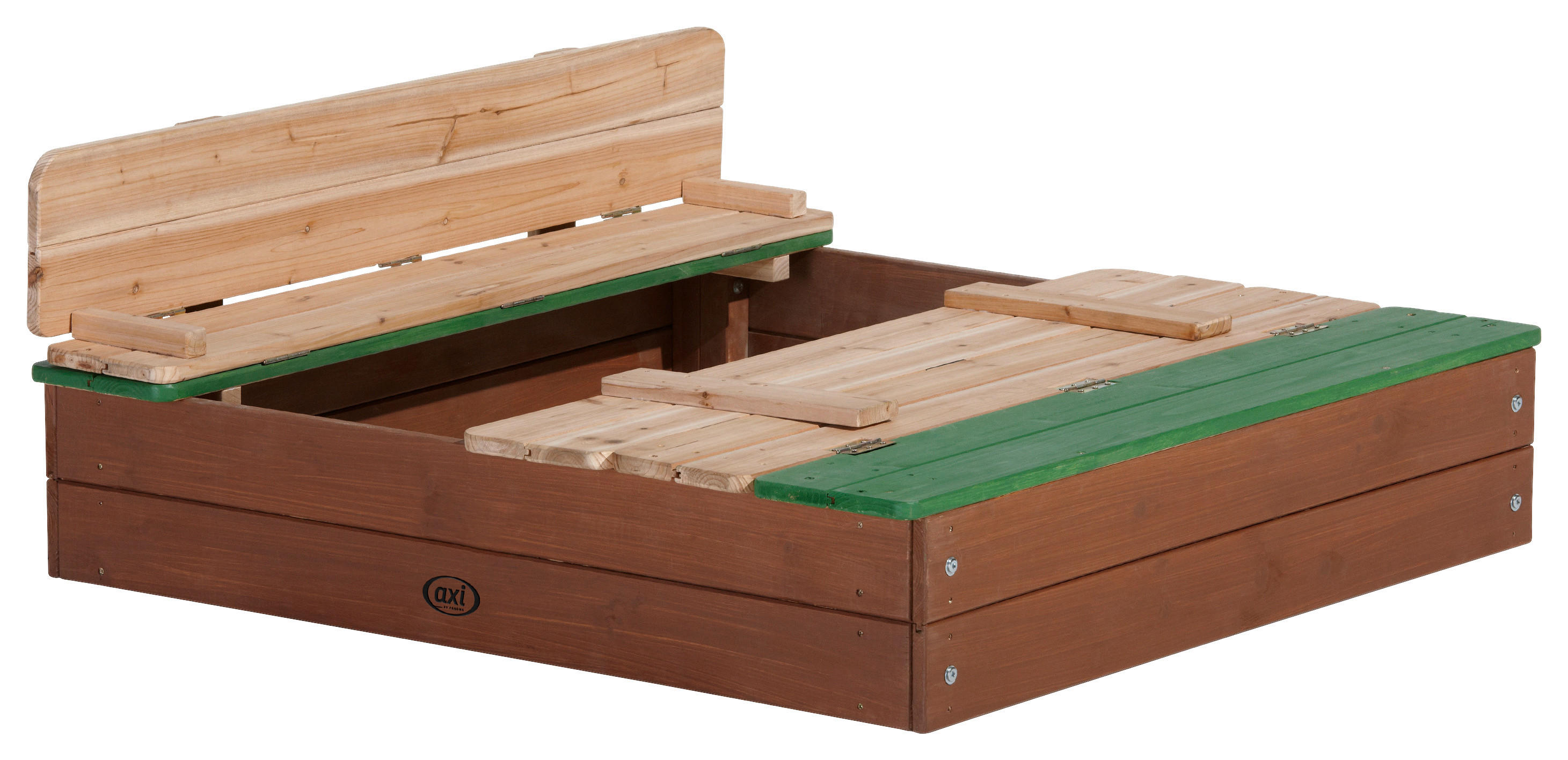 AXI Sandkasten Ella braun Holz B/H/L: ca. 95x20x100 cm Ella - braun/grün (100,00/95,00/20,00cm) - AXI