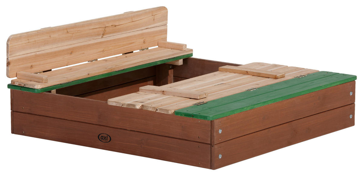 AXI Sandkasten Ella braun Holz B/H/L: ca. 95x20x100 cm Ella - braun/grün (100,00/95,00/20,00cm) - AXI