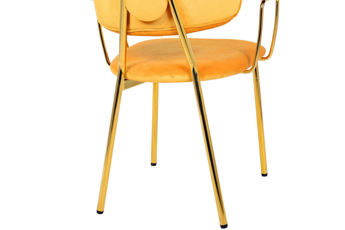 Stuhl Kian 200 2er-Set orange Microfaser B/H/T: ca. 63x80x51 cm Kian 200 2er-Set - gold/orange (63,00/80,00/51,00cm) - 360 Living