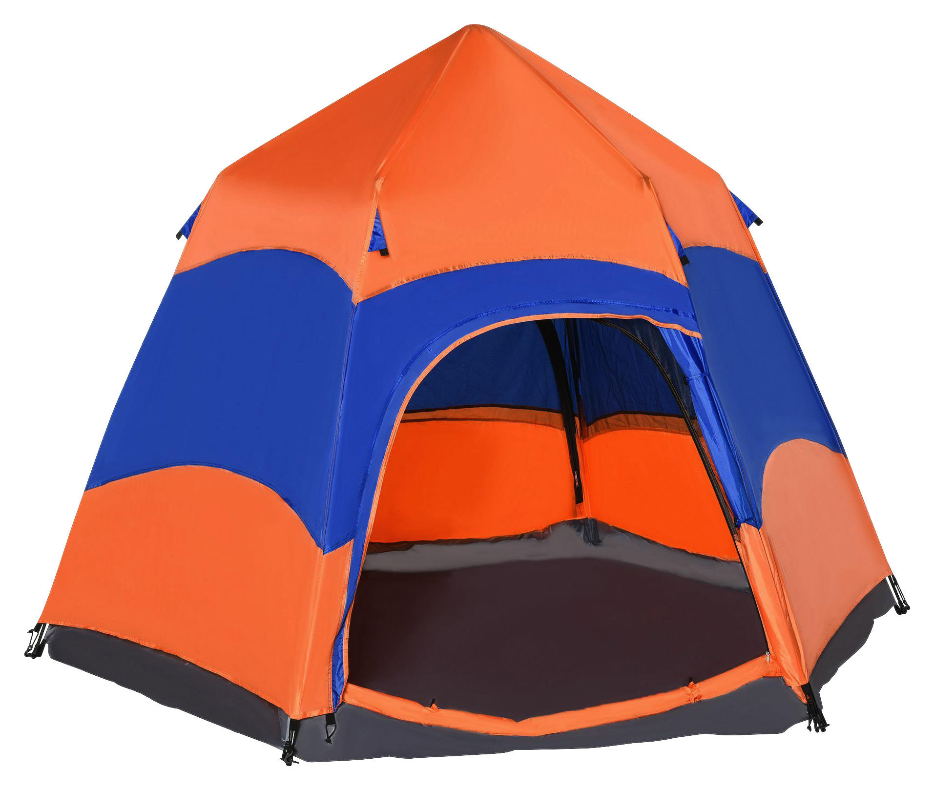 Outsunny Doppelwandzelt orange Polyester-Mischgewebe B/H/L: ca. 280x170x280 cm Doppelwandzelt - orange/blau (280,00/280,00/170,00cm)