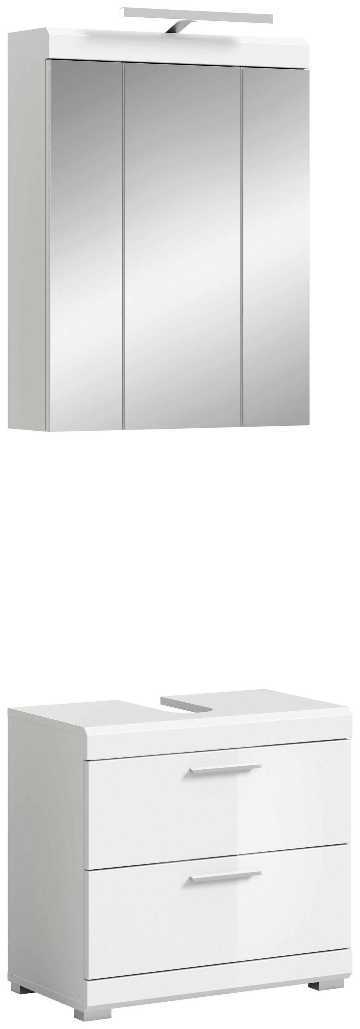 Badezimmer-Set Scout weiß weiß Hochglanz B/H/T: ca. 60x191x37 cm Scout - weiß (60,00/191,00/37,00cm) - xonox.home