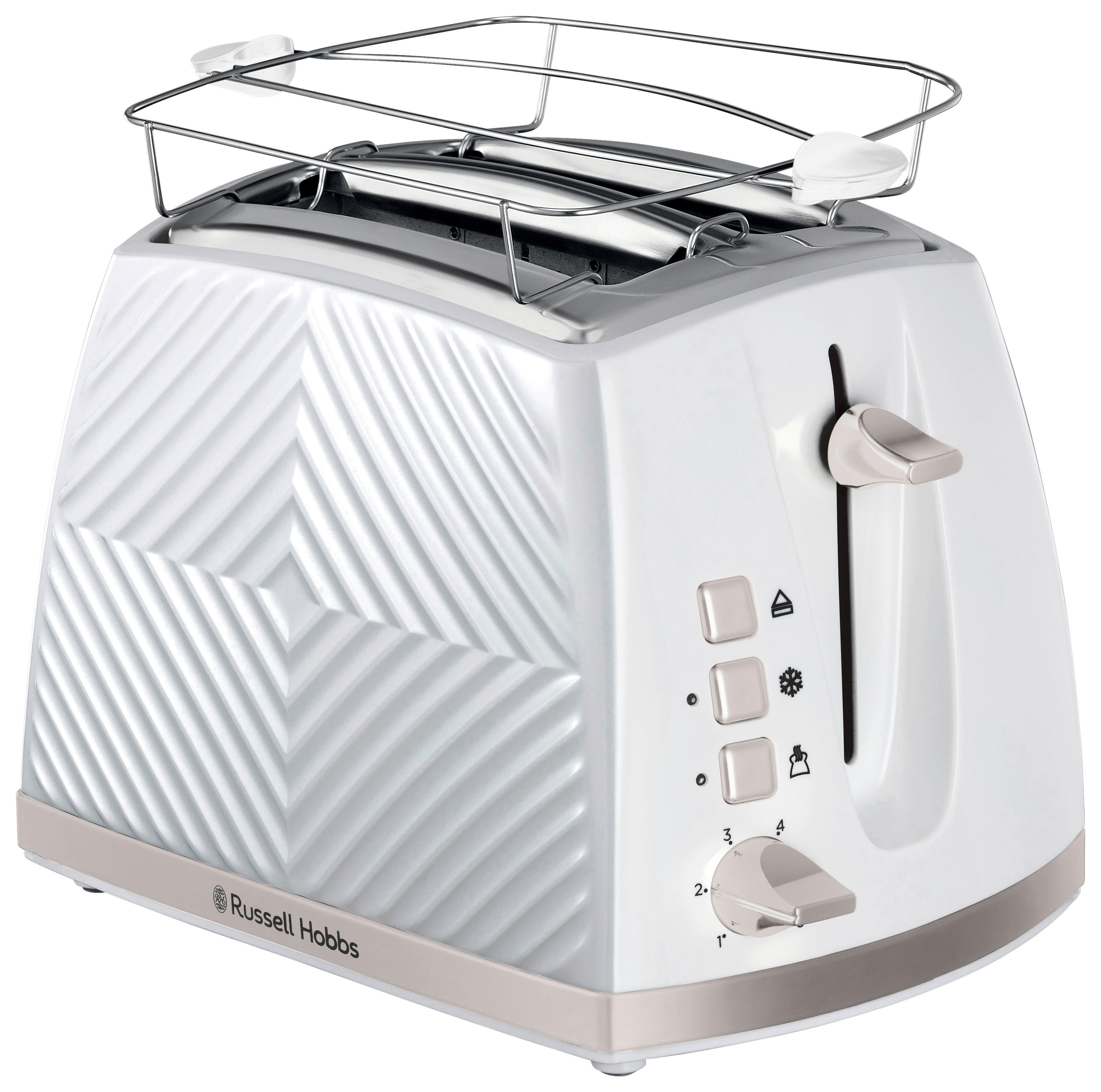 Russell Hobbs Toastautomat 26391-56 weiß Edelstahl Edelstahl B/H/T: ca. 37x22x18 cm Groove - weiß/Edelstahl (37,00/22,00/18,00cm) - Russell Hobbs