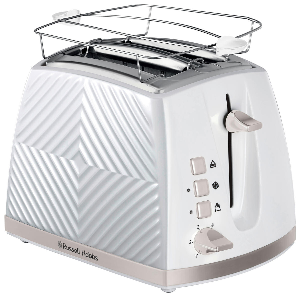Russell Hobbs Toastautomat 26391-56 weiß Edelstahl Edelstahl B/H/T: ca. 37x22x18 cm Groove - weiß/Edelstahl (37,00/22,00/18,00cm) - Russell Hobbs
