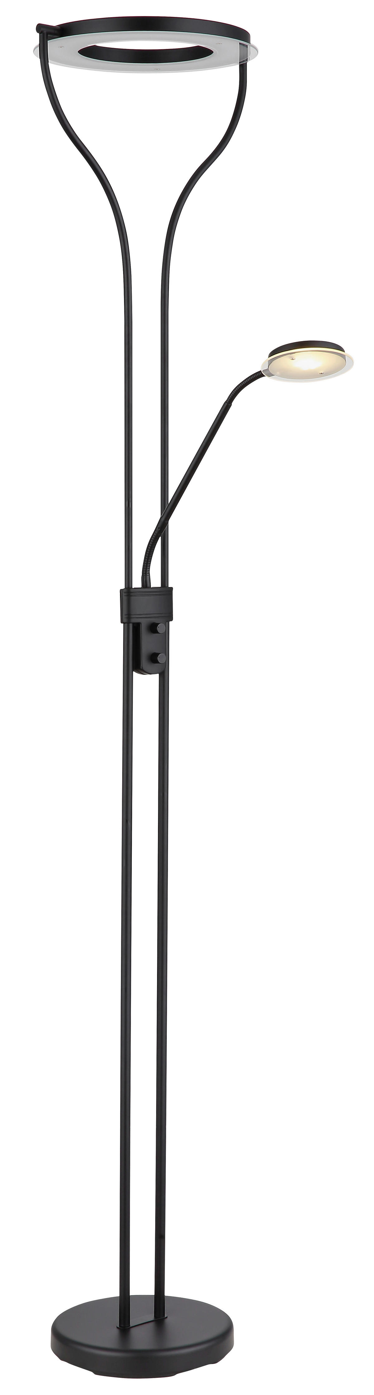 GLOBO LED-Deckenfluter schwarz Metall Kunststoff B/H/T: ca. 35x194x30 cm 2 Brennstellen EBRO - schwarz (35,00/194,00/30,00cm) - GLOBO
