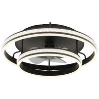 GLOBO LED-Deckenventilator Rauch klar mattschwarz H/D: ca. 20x60 cm max. 40 W KENDALL - klar/mattschwarz (60,00/20,00cm) - GLOBO