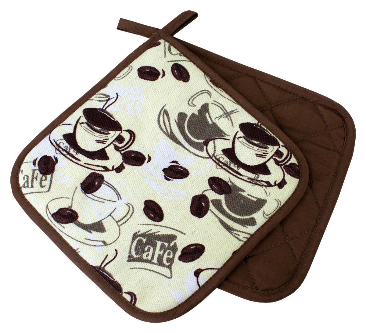 Topflappen Topflappen_Cafe_2tlg. 18x18cm - beige/braun (18,00/18,00cm)