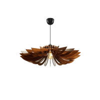 Opviq Pendelleuchte nussbaum MDF B/H/L: ca. 68x50x68 cm E27 1 Brennstellen Pendelleuchte_156 - nussbaum (68,00/68,00/50,00cm) - Opviq