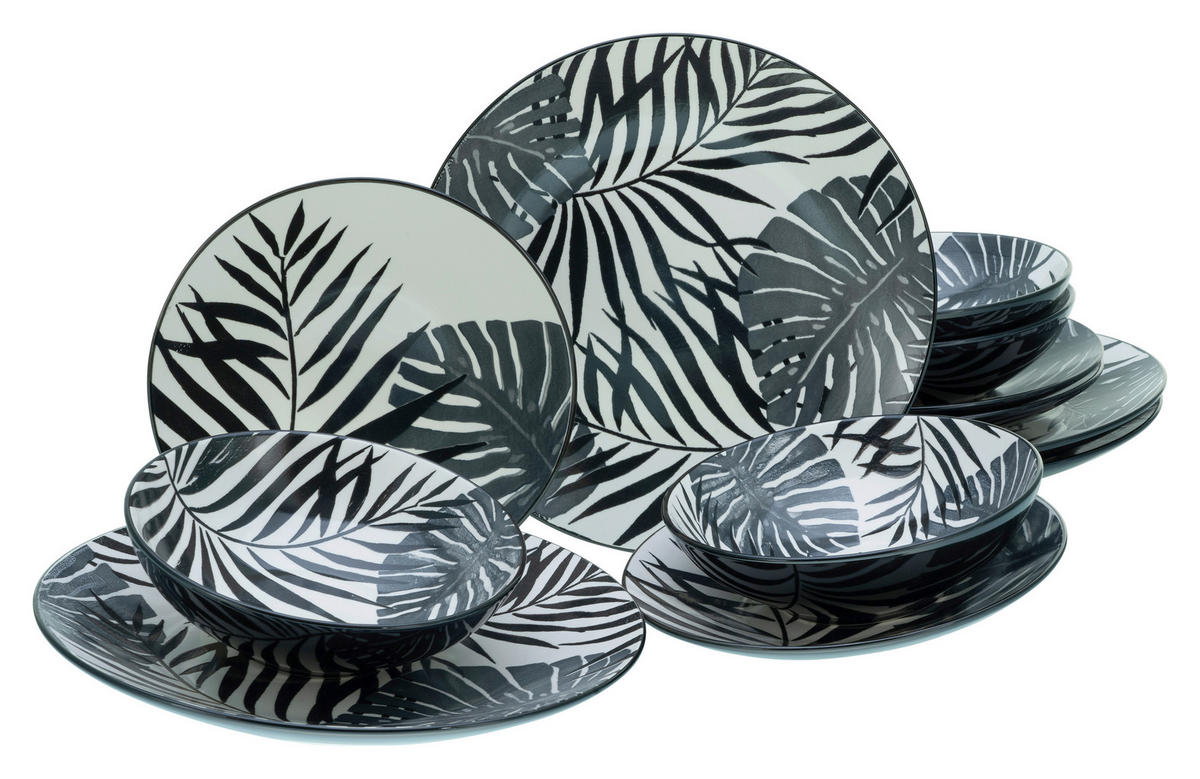 CreaTable Tafelservice TROPICANA multicolor Steinzeug 12 tlg. TROPICANA - multicolor - CreaTable